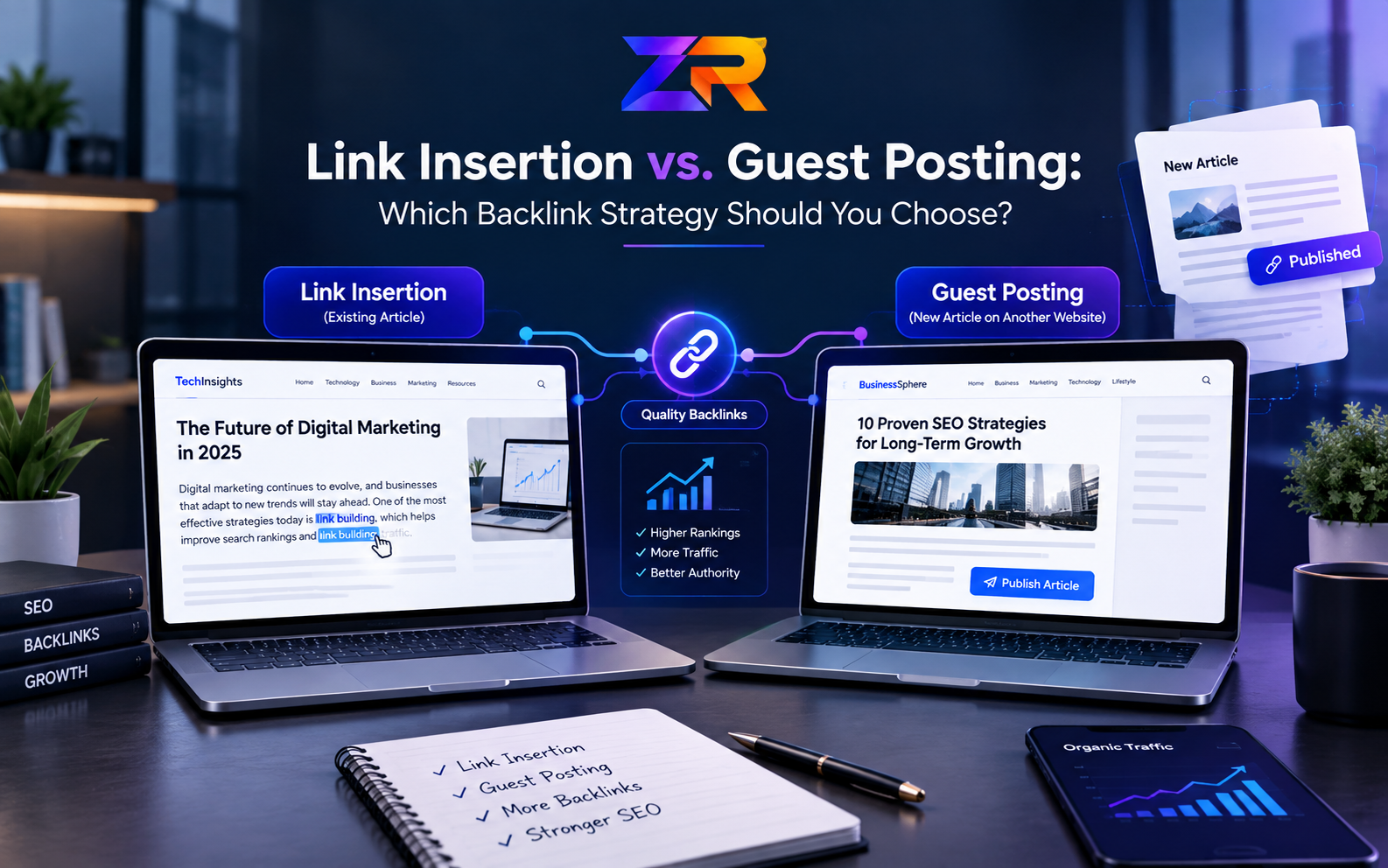 Link insertion vs guest posting for SEO